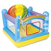 cheap Outdoor Activity-Inflatable Castle Color Bouncy Castles Hot air Balloon Trampoline with Ocean Ball and Electric Pump for Indoor and Outdoor Garden Children s Playground Uptodate