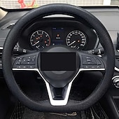 abordables Servicio de Vehículo-Funda de silicona para volante de coche, moderna, antideslizante, suave, ajustada, universal, para todas las estaciones, cómoda, resistente al desgaste, funda flexible para el mango.
