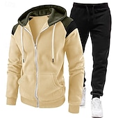 Pánské Tepláková souprava Sada oblečení Sady mikin Mikina Venkovní Denní Sport Kapsy Šňůrky Barevné bloky Černá Rubínově červená Námořnická modř Polyester Sportovní oděvy Módní Šik ven Jaro levne základní mikiny-Pánské Tepláková souprava Sada oblečení Sady mikin Mikina Venkovní Denní Sport Kapsy Šňůrky Barevné bloky Černá Rubínově červená Námořnická modř Polyester Sportovní oděvy Módní Šik ven Jaro