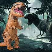 olcso Halloween-vicces felfújható t-rex jelmez gyerek, dinoszaurusz felfújható jelmez, overál levegő felrobbantó halloween cosplay jelmez