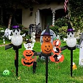 cheap Halloween Lights-Solar Power Halloween Pumpkin Garden Lamp Ghost Lights For Garden Yard All Saints&#039; Day Gravestone Garden Lawn Yard Patio Decorative Pathway Lights 1X 2X