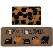cheap Halloween Kithen-2pcs Halloween Kitchen Rugs and Mats Non-Slip Anti-Fatigue Kitchen Rug Set for Entryway ,Kitchen and Laundry