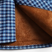 economico camicie di flanella-Per uomo Camicia casual Camicia di flanella Camicia a quadri Camicia con Bottoni Rosso Blu Manica Lunga Quadri Bavero Vacanza Casual Quotidiano Bottonato Abbigliamento Moda Casual Confortevole