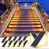 abordables Éclairage au sol-Lumières de Marche Solaire 2/4 Pcs Extérieures 13LEDs Lumières de Marches Solaires IP65 Étanches Lumières de Jardin pour Escaliers Pas de Patio Porte Avant Éclairage Décoration pour Halloween