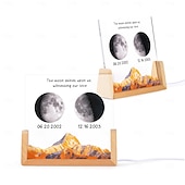 economico Luci decorative-1 luce notturna in acrilico personalizzata che può essere personalizzata in base a una data specifica per mostrare la fase lunare con opzioni per personalizzare testo e data. Questo la rende un regalo
