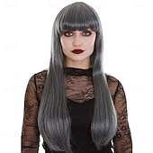 Women's Ghostly Gray Wig  Halloween Cosplay Party Wigs3