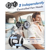 cheap Indoor Lighting-Car Fan USB Powered for Baby, Dual Car Cooling Fans for Backseat 3 Speed Separate Controlled Quiet Brushless Motor 360 Rotatable 5V Rear Seat Air Circulation for Vehicle Van Truck SUV RV(USB Plug)