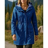 cheap Outdoor Jackets-Women&#039;s Windbreaker Hiking Jacket rain coat Outdoor Waterproof Windproof Hiking Outfits Hiking Clothes Spring Autumn / Fall Top Camping / Hiking / Caving Running Solid Color Black Army Green Red