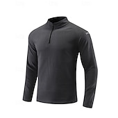 abordables Camisetas y Tops de Correr-Hombre Camisa de entrenamiento Top para correr Cremallera de un cuarto Manga Larga Camiseta Otoño UPF 50 Secado rápido Ligero Dispersor de humedad Pesca Senderismo Corriendo Ropa de deporte Ropa de