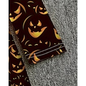 tanie Dziewczęce kostiumy na Halloween-Halloween Dziewczyny &#039; 3D Dynia Sukienka Długi rękaw Lato Wiosna Urlop Codzienny Święto Księżniczka Piękny Słodkie Dzieci 4-12 lat Codzienne sukienki Sukienka A line Do kolan Regularny