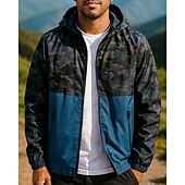 preiswerte Wasserdichte Jacken-Herren Wanderjacke Hardshelljacke Außen Wasserdicht Winddicht Wanderoutfits Wanderbekleidung Frühling Herbst Oberteil Jagd Camping / Wandern / Höhlenforschung Reisen Patchwork Schwarz Rot Blau