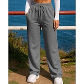 preiswerte Laufhosen &amp; Leggings-Damen Jogginghose Hose mit weitem Bein Jogginghosen Tasche Kordelzug Hohe Taille Unterteile Athleisure Fitnessstudio Trainieren Atmungsaktiv Wandern Training sportlich Normale Passform Sportbekleidung