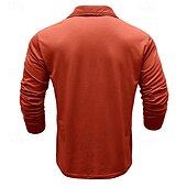 preiswerte Klassisches Poloshirt für Herren-Herren Golfshirt Golf Poloshirts Arbeit Lässig Revers Langarm Basic Modern Einfach Knöpfe Frühling Herbst Normale Passform Weiß Gelb Orange Armeegrün Grau Golfshirt