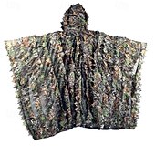 economico Attrezzatura da Campeggio-Mantello mimetico 3D con foglia d&#039;acero, design taglia unica, cappuccio in rete, perfetto per attività all&#039;aperto, birdwatching, caccia, giochi stealth