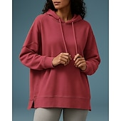 abordables Sudadera &amp; Sweatshirt-Mujer Tops casuales Sudadera con capucha Sudaderas Bolsillo Manga Larga Camiseta Ropa Deportiva Color sólido Protección Solar Resistente al Viento Senderismo Rutina de ejercicio De Deporte Ropa de