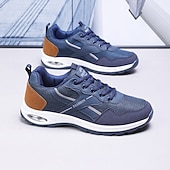 economico Sneakers Casual-sneakers alla moda bianche e grigie da uomo: comode scarpe casual con un marchio audace, ideali per attività all'aperto, viaggi e tempo libero