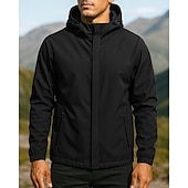 preiswerte Wasserdichte Jacken-Herren Windjacke Wanderjacke Regenmantel Außen Wasserdicht Winddicht Leicht Wanderoutfits Wanderbekleidung Frühling Herbst Oberteil Camping / Wandern / Höhlenforschung Laufen Einfarbig Schwarz