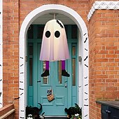 お買い得  ハロウィン室内-ハロウィンゴースト吊り下げゴースト屋内および屋外ポーチツリー中庭ガーデンテラス装飾ライト3照明モード風景ライト1個