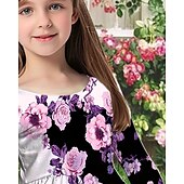 preiswerte 3D Blumenkleid-Mädchen&#039; 3D Blume Kleid Langarm Sommer Frühling Urlaub Täglich Ferien Prinzessin Schön Süß Kinder 4-12 Jahre Freizeitkleid A Linie Kleid Knielang Normale Passform