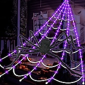 baratos Halloween interno-1 peça de lâmpada triangular luminosa de Halloween de 5m * 4,8m, roxa, laranja, aaa, à prova d&#039;água, com caixa de bateria, controle remoto, 250 contas de LED, luzes de decoração para pátio interno e