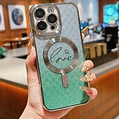 voordelige iPhone-hoesjes-telefoon hoesje Voor iPhone 16 15 14 Pro Max Plus iPhone 16e iPhone 13 Pro Max Achterkant Ondersteuning draadloos opladen Niet-vergelend Bling glitter glanzend Kleurgradatie