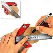 economico Strumenti manuali-Tracciatore centrale magnetico per lavorazione del legno con strumento di marcatura a 45 gradi, calibro di tracciatura della linea centrale rotonda in faggio per carpenteria, layout di precisione e