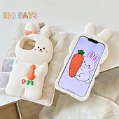 Недорогие Чехлы для iPhone-телефон Кейс для Назначение iPhone 16 Pro Max Plus 15 Pro Max Plus 14 Pro Max Plus 13 Pro Max Кейс на заднюю панель Защита от удара Кролик Силикон