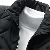levne Fleece a 3 v 1 bundy-Pánské Puffer Jacket Zimní bunda Zima Venkovní Zahřívací Vrchní část oděvu Černá Zelená Šedá