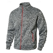 levne Základní mikiny_-Pánské Mikina Celorozepínací mikina Černá Armádní zelená Námořnická modř Světle šedá Tmavě šedá Stojáček Bez vzoru Kapsy Sporty a outdoor Denní Dovolená Polyester Šik ven Základní Na běžné nošení