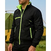 voordelige Waterdichte jassen-Voor heren Wandeljack Sportjas Regenjas Buiten waterdicht Sneldrogend Lichtgewicht Ademend Wandeloutfits Wandelkleding Lente Herfst Jack Tennis Golf Hardlopen Lapwerk Rood Oranje Groen