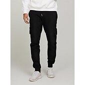お買い得  スウェットパンツ-男性用 スウェットパンツ ジョガー ズボン カジュアルパンツ ポケット 弾性ウエスト ドローストリング ソリッド 履き心地よい 全長 アウトドア 日常 ランニング 旅行度假风 シンプル ブラック ネイビーブルー 伸縮性あり