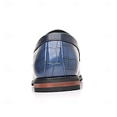 abordables Semi-formel-Mocassins en similicuir bordeaux pour homme, effet crocodile, avec boucle décorative en métal, pour hommes d&#039;affaires, événements formels et banquets