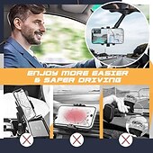 abordables Service de Véhicule-Support de téléphone de voiture rotatif et rétractable, support de rétroviseur multifonction réglable, support universel rotatif à 360 degrés pour la navigation GPS et les smartphones