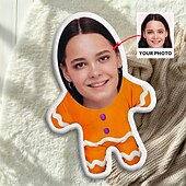 abordables Cadeaux personnalisés-Coussin personnalisé avec photo de Noël coussin visage minime humanoïde amusant cadeau de Noël pour lui et elle poupée mini moi