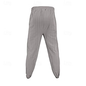 abordables Día festivo-Hombre Pantalones de lino y algodón Pantalones deportivos Pantalones de Deporte Persona que practica jogging Pantalones Bolsillo Cintura elástica Correa A Rayas Comodidad Deporte Diario Moda Casual