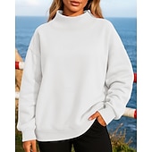 economico Felpa &amp; Sweatshirt-Per donna Felpa in pile Felpa pullover Manica Lunga Top Athleisure Tinta unita Calore Termico Antivento Escursionismo Allenamento Corsa abbigliamento sportivo Abbigliamento sportivo Nero Bianco Rosa