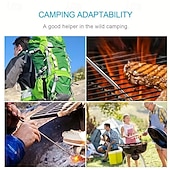 baratos Até 30 $-Soprador de fogo telescópico de 1 peça - design ultraportátil e compacto, comprimento telescópico ajustável, construção durável em aço inoxidável - perfeito para aventuras ao ar livre, piqueniques e