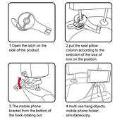 abordables almacenamiento de equipaje y viajes-2 soportes para reposacabezas de coche, gancho multifunción para asiento trasero, organizador con bloqueo para teléfono, soporte para colgar bolsas, comestibles, bolsos, abrigos y accesorios.