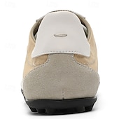 billiga Herrsneakers-Herr retro gula och bruna sneakers med ventilerande ovandel och halkfri sula, sportinspirerade vardagsskor för pendling, resor och vardagsbruk