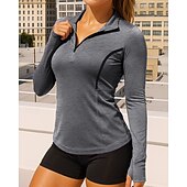 economico Felpa &amp; Sweatshirt-Per donna Maglietta da ginnastica Camicie a maniche lunghe Cerniera a un quarto Manica Lunga Top Athleisure Autunno Asciugatura Rapida Traspirante All&#039;aperto Corsa Yoga abbigliamento sportivo