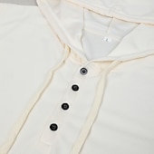 economico T-shirt in maglia waffle-Per uomo Camicia a nido d&#039;ape Maglietta Camicia a Maniche Lunghe Manica Lunga Felpa con Cappuccio Con Cappuccio Autunno Primavera &amp; Autunno Semplice Moda Designer Essenziale Con cappuccio Vacanza