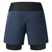 abordables Shorts, collants et pantalons pour hommes-Wosawe – Short de cyclisme d&#039;été Speed Mountain, sous-vêtement une pièce, short de course à pied et de randonnée, multi-poches, respirant, faux deux pièces, cinq pantalons bd116