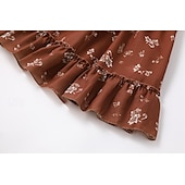 preiswerte Ausgefallene Kleider-Damen Minikleid Sommerkleid Unterkleid Druckkleid Westernkleid Mode Klassisch Urlaub Täglich Wochenende Normale Passform Blume Ärmellos Spaghettiträger Braun Sommer