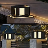abordables Post Light-metal moderno &amp;Apliques solares LED de pared para exterior de acrílico, blanco cálido, tamaño 30/20 cm, 110-120 V/220-240 V, interruptor con sensor impermeable