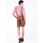 tanie Mężczyźni-Oktoberfest Lederhosen Koszula alpejski kapelusz bawarski Niemiecki Łąki Męskie Karnawał Impreza Festiwal Piwa Tkanina w stylu tradycyjnym Bluzka Szorty Stroje
