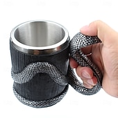 abordables Halloween Cuisine-Tasse d&#039;Halloween en acier inoxydable 304 avec revêtement en résine et cobra, design unique, tasse de voyage personnalisée et audacieuse pour un usage domestique, accessoire de boisson cool et créatif