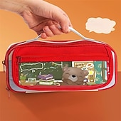 economico astucci e portapenne-Astuccio portapenne alla moda per bambini, design creativo, colore unito, cancelleria, album, materiale scolastico per bambini