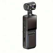 abordables Caméras, appareils photo et vidéo-Caméra d&#039;action à objectif pivotant Ultra HD 4K - enregistrement en boucle &amp;Caméra corporelle portative étanche et antichoc à vision nocturne pour le ski, le cyclisme et les aventures en plein air