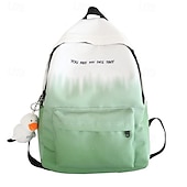 abordables Sacs à dos de Collège-Sac à dos dégradé esthétique pour adolescentes – cartable léger avec porte-clés canard mignon, cartable pastel doux pour la rentrée ou un usage quotidien