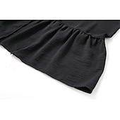levne Boho šaty-Dámské Midi šaty Boho šaty Westernové šaty Módní Klasické Venkovní Denní Dovolená Běžný Bez vzoru Dlouhý rukáv Do V Černá Léto